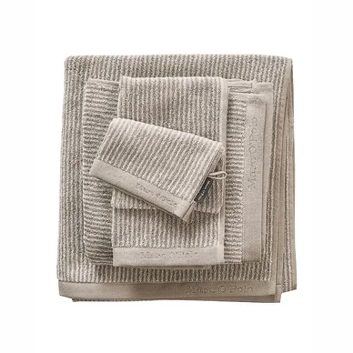 Serviette de Douche Marc O‘Polo Timeless Tone Stripe Beige White Meilleur Choix